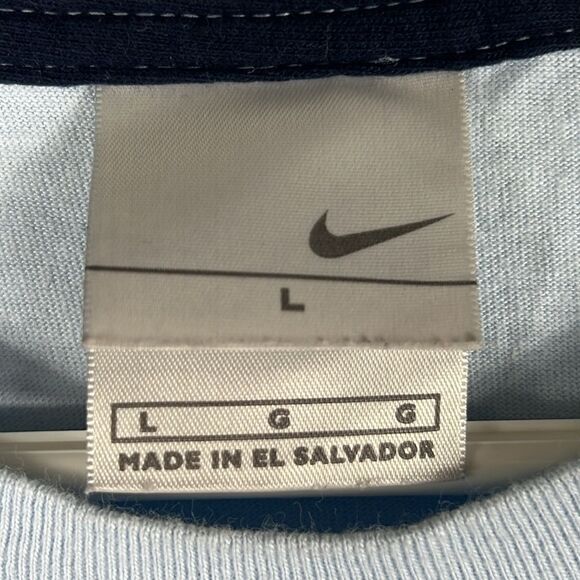 🔥 Vintage Y2K NIKE Block Spellout Graphic Tee Men Light Blue Sz Lg - PERFECT! - Picture 5 of 5